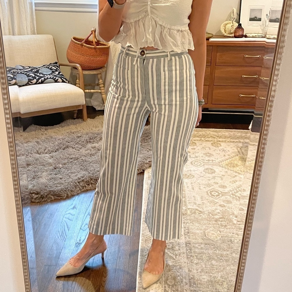 & Other Stories Striped Wide Leg Twill Pants
